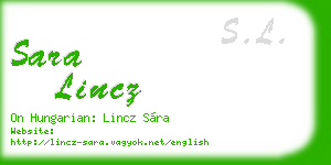 sara lincz business card